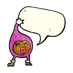 cartoon funny creature with speech bubble