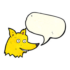 cartoon fox head with speech bubble