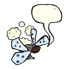 cartoon bug with speech bubble
