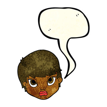 recommend clip art: cartoon sulking woman with speech bubble