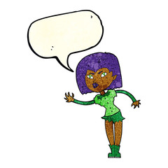 cartoon vampire girl with speech bubble