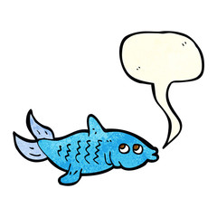 cartoon fish with speech bubble