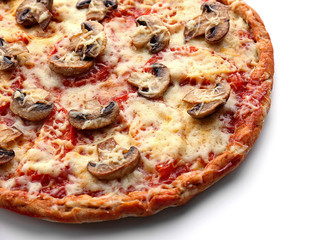 Tasty pizza with vegetables close up