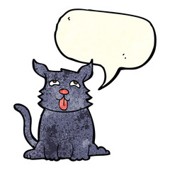 cartoon happy dog with speech bubble