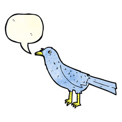 cartoon crow with speech bubble