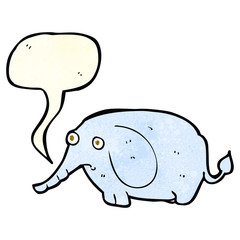cartoon sad little elephant with speech bubble
