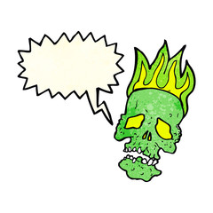 cartoon skull with speech bubble