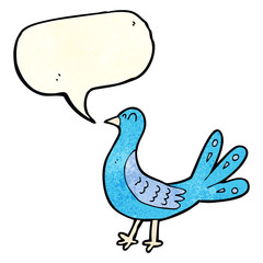 cartoon bird with speech bubble