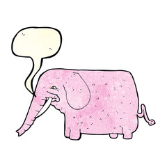 cartoon funny elephant with speech bubble