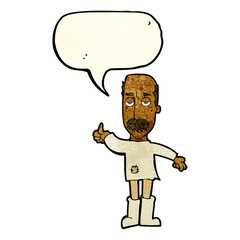 cartoon annoyed old man with speech bubble