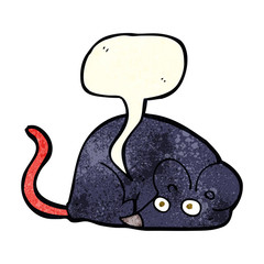 cartoon white mouse with speech bubble