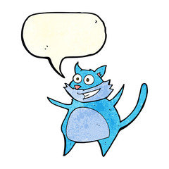 funny cartoon cat with speech bubble