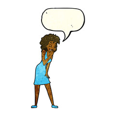cartoon woman laughing with speech bubble
