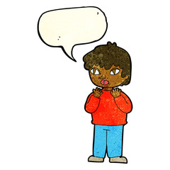 Obraz na płótnie Canvas cartoon worried person with speech bubble