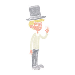 cartoon man wearing top hat