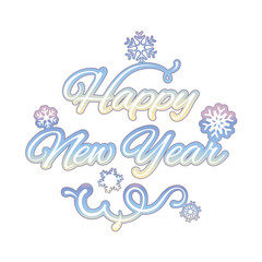 Happy new year isolated text