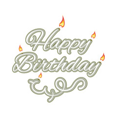Happy birthday isolated text