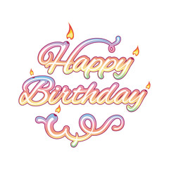 Happy birthday isolated text