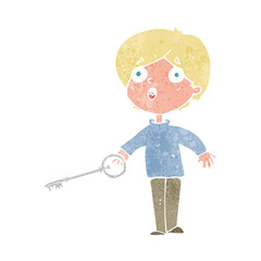 cartoon boy with key