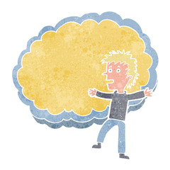 cartoon man with text space cloud
