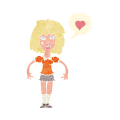cartoon tough woman in love