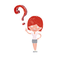 cartoon woman asking question