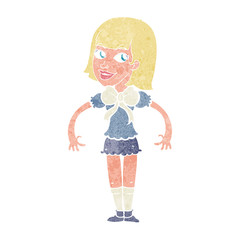 cartoon woman wearing a big bow tie