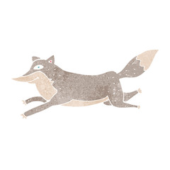 cartoon happy wolf running