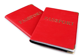 Passports isolated on white