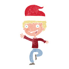 cartoon man ready for christmas