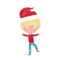 cartoon man ready for christmas