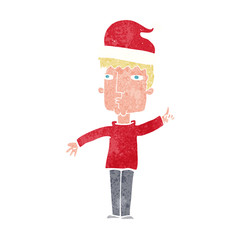 cartoon man ready for christmas