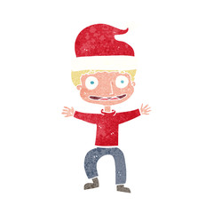 cartoon man ready for christmas