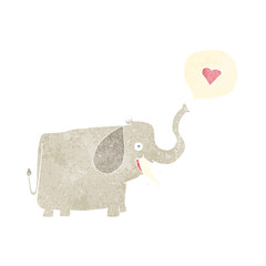 cartoon elephant with love heart