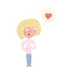 cartoon woman in love