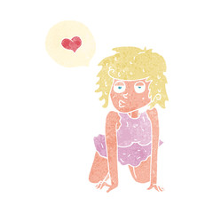 cartoon woman in love