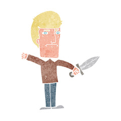 cartoon man with knife