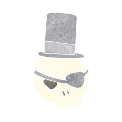 skull in top hat cartoon