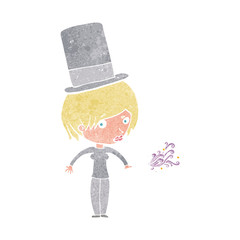 cartoon female magician