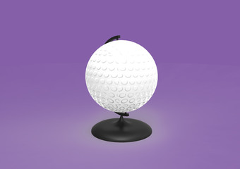 Globe icon with smoothn shadows and white map of the co