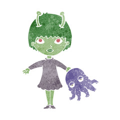 cartoon alien woman