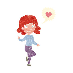 cartoon woman in love