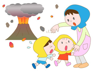 噴火で緊急避難