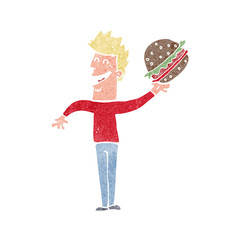 cartoon man with burger