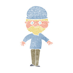 cartoon man in winter hat