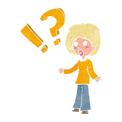 cartoon surprised woman
