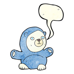 cute cartoon polar bear with speech bubble