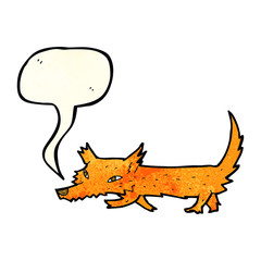 cartoon little fox with speech bubble