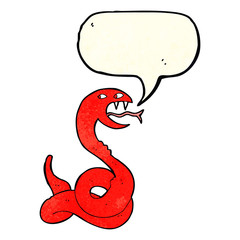 cartoon hissing snake with speech bubble