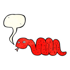 funny cartoon snake with speech bubble